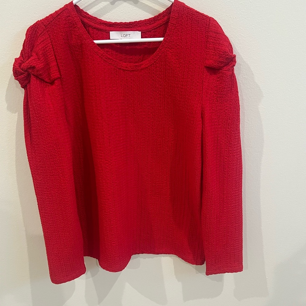 LOFT Vibrant Red Knit Top